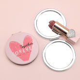 This 70*70mm Round PU Eco-Friendly Leather Makeup Mirror Comes With a Variety of Pattern Options and an Electroplated Silver Metal Frame, Making It a Perfect Gift Choice for Friends.