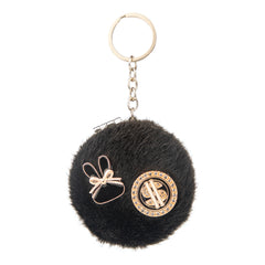 Plush Compact Mirror Keychain, Round Fluffy Pocket Makeup Mirror with Cute Charm Design, 95% High Clarity Folding Mirror for Women, Girls, Travel, Purse, Bag Charm Gift (75mm)