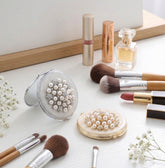 Luxury Pearl & Rhinestone Round Compact Mirror, 70mm Portable Folding Makeup Mirror with 95% High Reflectivity, Elegant Pocket Mirror for Purse/Travel, Gift for Women Girls