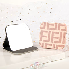 Portable Square Makeup Mirror, Ultra-Clear Stainless Steel Travel Mirror with Premium PU Leather Case, Slim & Lightweight Eco-Friendly Pocket Mirror for Women & Girls, Perfect for Handbag, Office, and Daily Touch-ups (75x80mm) 💄✨