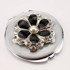 Rhinestone Resin Compact Mirror, Luxury Portable Folding Makeup Mirror, 95% High-Definition Reflection, Elegant Design for Women, Travel, Touch-Ups & Gifts