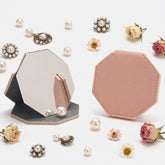 1 PC Octagon Stainless Steel Compact Mirror Single-Sided With Leather Case Multiple Color Options For Elegant Display Ideal For Precision Makeup Suitable For Home Office Travel And Gifting