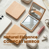 Eco-Friendly Bamboo Square Compact Mirror, 60x60mm Portable Pocket Mirror with 95% High Reflectivity, Mini Folding Makeup Mirror for Purse, Travel Vanity Mirror for Women, Available in Bamboo/Acacia/Beech/Walnut Wood