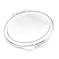 Oval Blank Compact Mirror Setting Blanks - Multi-Color Electroplated HD Double-Sided Folding Pocket Metal Mirror Frame for DIY Crafts, Sublimation, Resin, Cabochon Jewelry Making
