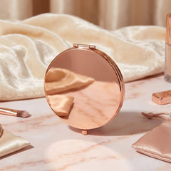 Round Blank Compact Mirror Blanks Bulk - Double-Sided Smooth Metal Folding Pocket Mirror Frames for Custom Logo Engraving, Sublimation, Vinyl, Resin DIY Crafts (Silver, Gold, Light Gold, Rose Gold, Antique Bronze) 🪞✨