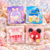 Custom liquid glitter compact mirrors in four colorful designs