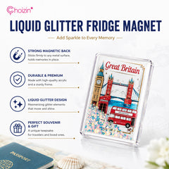 Liquid glitter fridge magnet strong magnetic back and acrylic shell