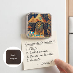 World travel liquid glitter shaker fridge magnet Egypt design