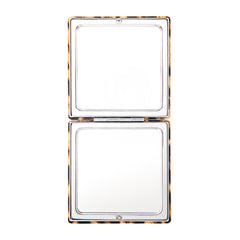 Leopard Print Square Compact Mirror, Stylish Double-Sided Folding Makeup Mirror with 95% High Reflectivity, Portable Pocket Mirror for Purse/Travel, Gift for Women & Fashion Lovers