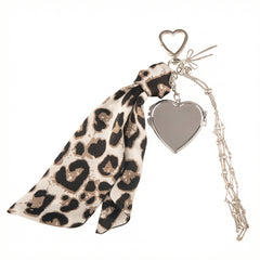 Mini Crossbody Lipstick Bag Keychain with Mirror & Ribbon – Portable Dual-Sided Vanity Mirror – Tiny Chain Pouch for Lipstick