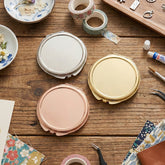 6cm Mini Round Blank Compact Mirror Setting Blanks - Multi-Color Electroplated HD Double-Sided Folding Pocket Metal Mirror Frame for DIY Crafts, Sublimation, Resin, Cabochon Jewelry Making