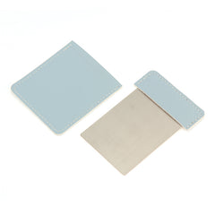 Rectangular Unbreakable Stainless Steel Pocket Mirror with PU Leather Sleeve - Fine Stitched Credit Card Sized Portable Travel Vanity Mirror for Wallet, Purse, Makeup & Gifts 🪞💳✨