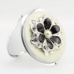 Rhinestone Resin Compact Mirror, Luxury Portable Folding Makeup Mirror, 95% High-Definition Reflection, Elegant Design for Women, Travel, Touch-Ups & Gifts