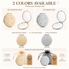 3D Stamped Star Embossed Metal Compact Mirror - Round Electroplated Double-Sided Folding Pocket Mirror with HD Glass for Purse, Travel, Stargazers & Gifts⭐🪞✨