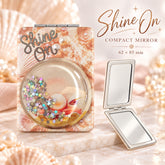 Shine On seashell liquid glitter quicksand rectangular compact mirror lifestyle