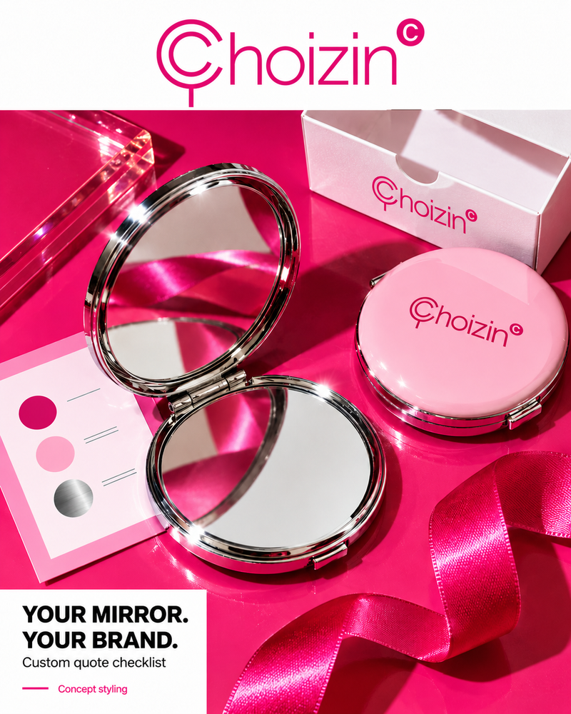 Lista para cotizar espejos compactos personalizados CHOIZIN: concepto de producto con marca