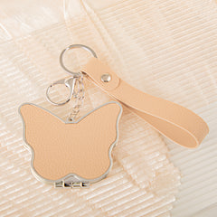 Butterfly Compact Mirror Keychain - Cute Shaped Double-Sided Folding Travel Mirror with Plastic Frame - Pocket Purse Charm Vanity Mirror with Wrist Lanyard for Women, Girls & Students 🦋✨