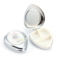 Teardrop Pill Box Organizer - 3-Compartment Portable Travel Medication Case - Eco-Friendly Dual-Purpose Pocket Pill Planner for Women, Seniors & Travelers (Cute Floral Print) 💧🌸