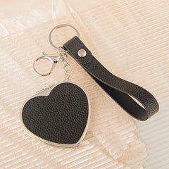 Heart-Shaped Compact Mirror Keychain - Cute Sweet Heart Double-Sided Folding Travel Mirror with Plastic Frame - Pocket Purse Charm Vanity Mirror with Wrist Lanyard for Women, Girls & Students 💖✨