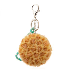 Leopard Print Round Plush Compact Mirror with Lanyard - Cute Faux Fur Double-Sided Folding Travel Mirror - Fluffy Pocket Bag Charm Vanity Mirror for Women, Girls & Teens 🐆✨