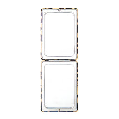 Leopard Print Rectangle Compact Mirror, Stylish Double-Sided Folding Makeup Mirror with 95% High Reflectivity, Portable Pocket Mirror for Purse/Travel, Gift for Women & Fashion Lovers