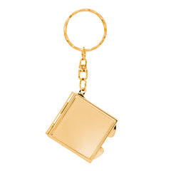 Mini Square Compact Mirror Keychain, Double-Sided Pocket Makeup Mirror with Electroplated Metal Frame, Portable Travel Mirror for Women & Girls