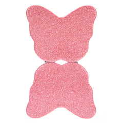 Pink Glitter Butterfly Compact Mirror, Cute Double-Sided Folding Makeup Mirror with 95% High Reflectivity, Portable Pocket Mirror for Purse/Travel, Gift for Women & Girls