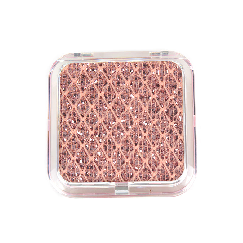 Square Sequin Acrylic Compact Mirror, Portable Folding Makeup Mirror with Sparkle Design, 95% High-Definition Reflection, for Women, Travel, Daily Touch-Ups & Gifts