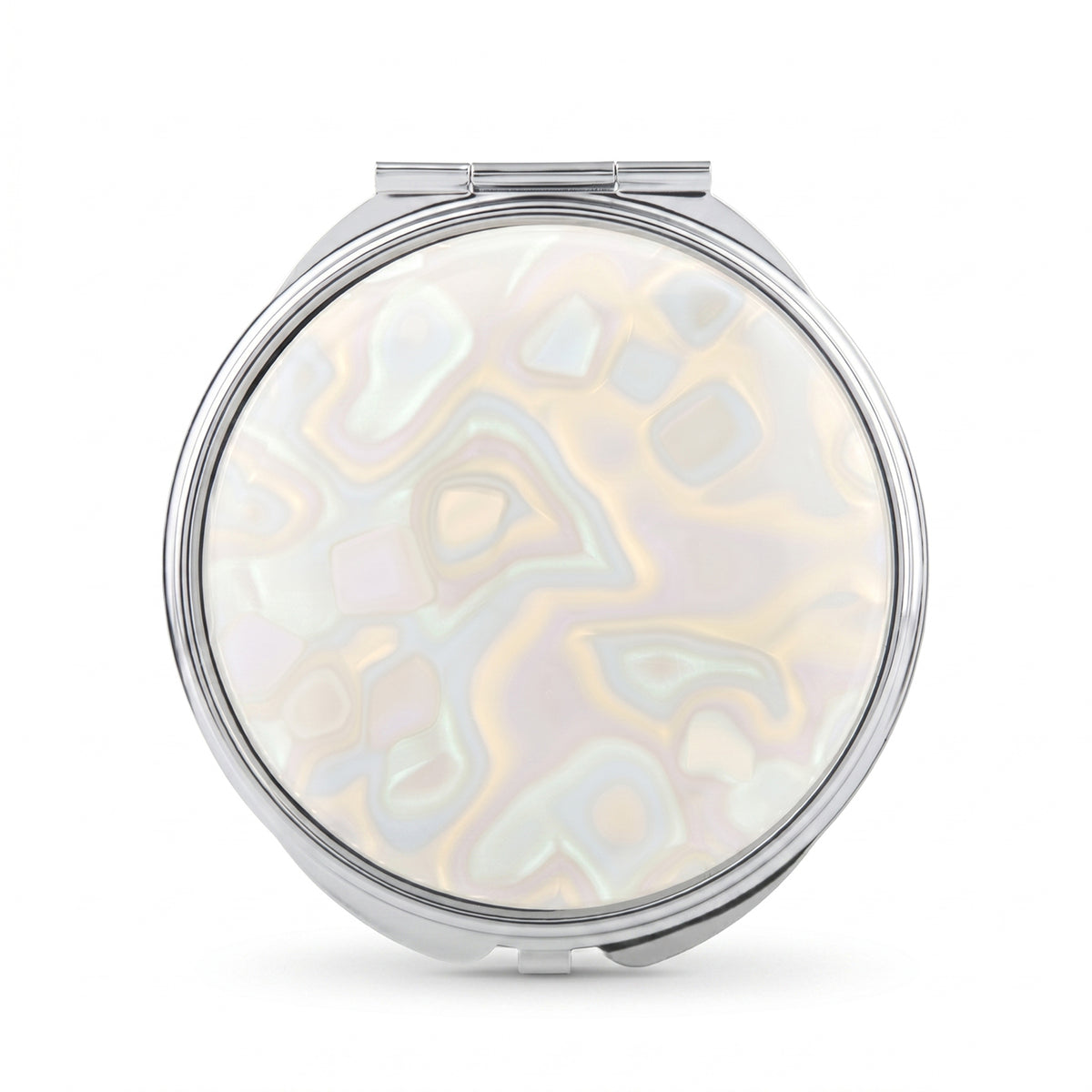 Acetate Round Compact Mirror - Elegant Tortoiseshell & Marble Pattern Double-Sided Travel Mirror with Metal Frame - Premium Pocket Mirror with 95% HD Reflectivity for Purses, Handbags & Women on the Go 🐚✨