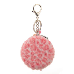 Leopard Print Round Plush Compact Mirror with Lanyard - Cute Faux Fur Double-Sided Folding Travel Mirror - Fluffy Pocket Bag Charm Vanity Mirror for Women, Girls & Teens 🐆✨