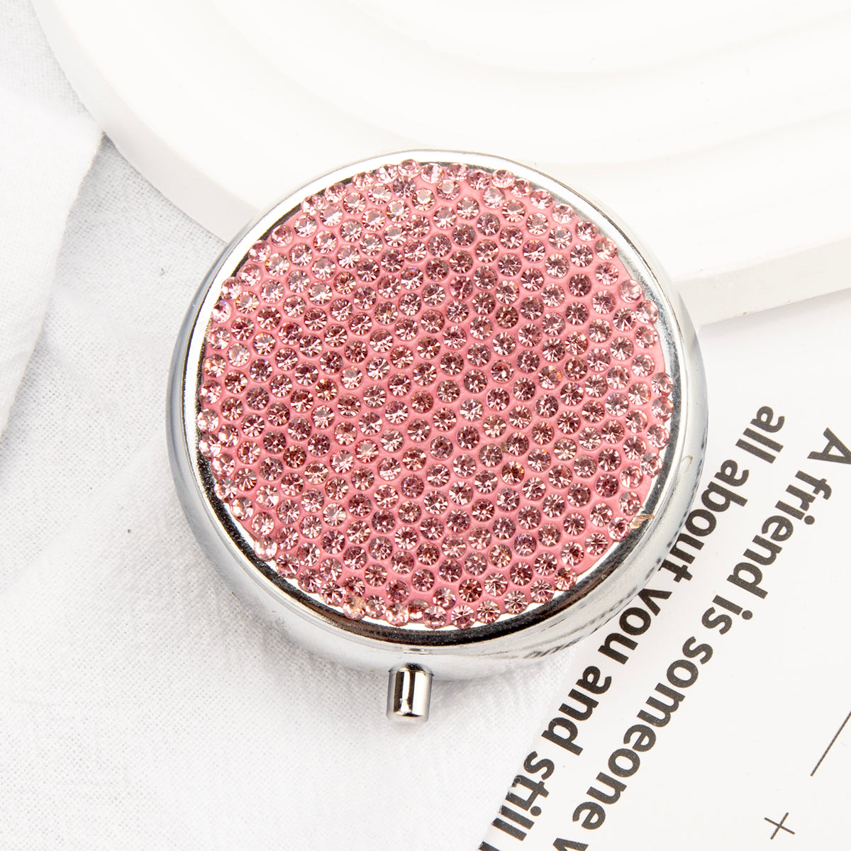 Purple rhinestone pill box wholesale product view