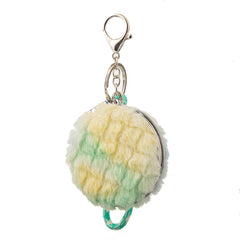 Fluffy Keychain Compact Mirror, Double-Sided Portable Makeup Mirror with Soft Faux Fur Cover, Mini Travel Purse Mirror for Women Girls, Cute Bag Charm for Daily Use & Gifts