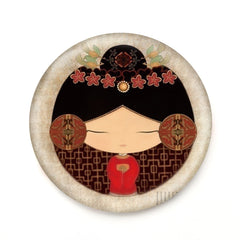Vintage Cartoon Compact Mirror, Single-Sided HD Makeup Mirror with Elegant Art Design, Portable Pocket Mirror