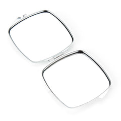 Sublimation Rounded Square Compact Mirror Blanks Bulk - Cushion Shape Electroplated Metal Double-Sided Folding Pocket Mirror with Sublimation Aluminum Inserts for DIY Heat Transfer Printing