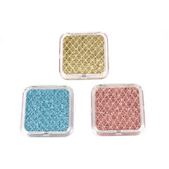 Square Sequin Acrylic Compact Mirror, Portable Folding Makeup Mirror with Sparkle Design, 95% High-Definition Reflection, for Women, Travel, Daily Touch-Ups & Gifts