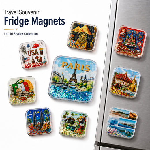 World travel souvenir liquid shaker fridge magnet collection