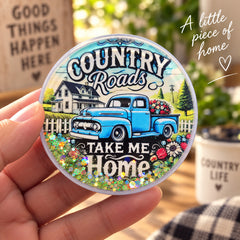 Country Roads liquid glitter fridge magnet Instagram handheld lifestyle