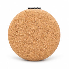 Closed natural cork compact mirror front