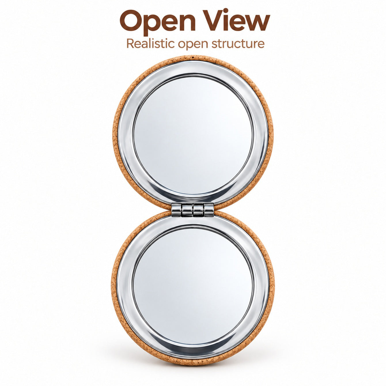 Natural cork mirror open structure