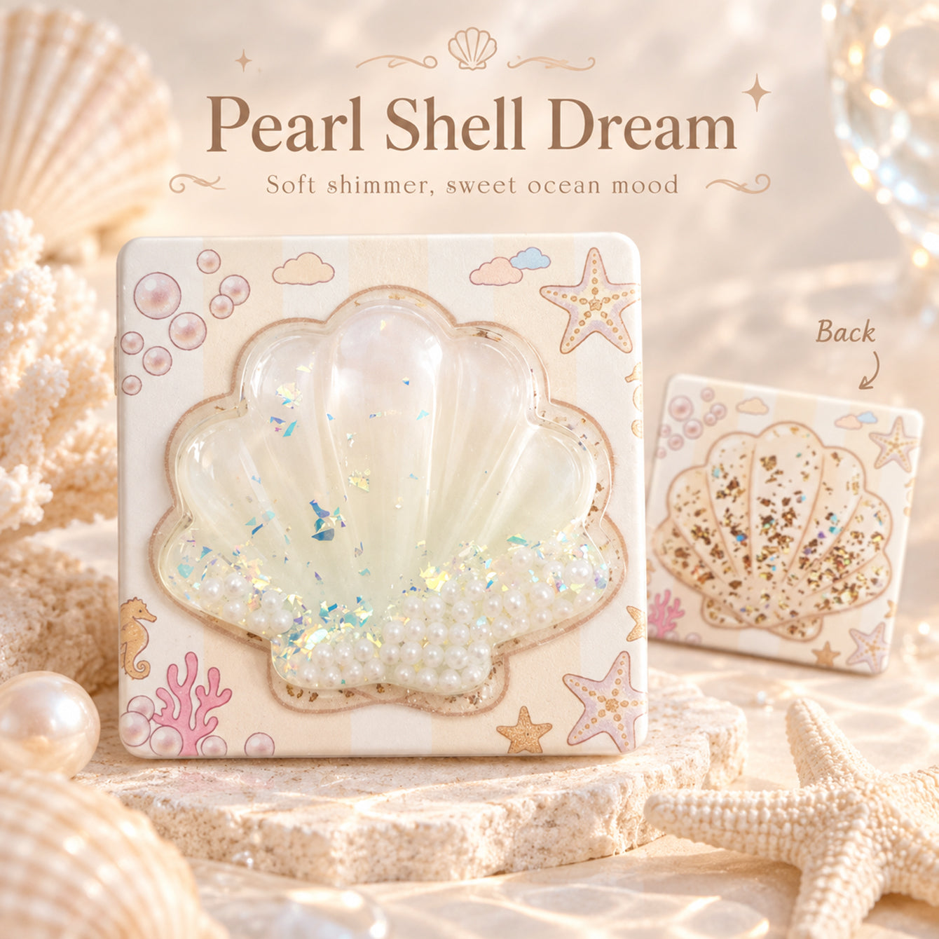 Mint shell quicksand compact mirror color variant