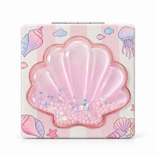 72mm square soft TPU quicksand compact mirror front view