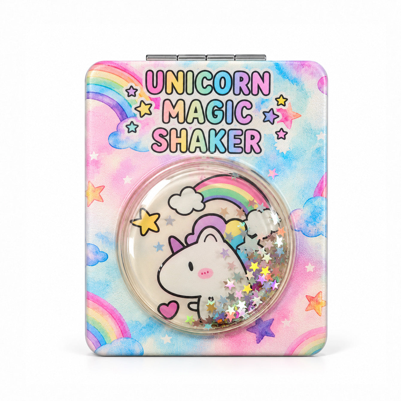 Unicorn Magic liquid glitter quicksand compact mirror