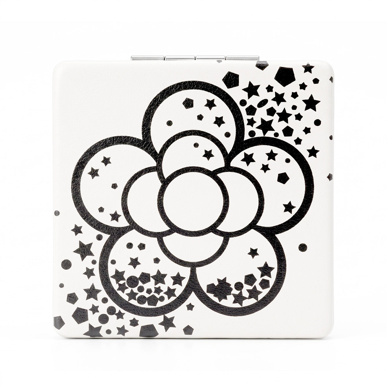 Star Bloom flower square compact mirror back design