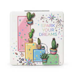 Cactus Garden square compact mirror back design