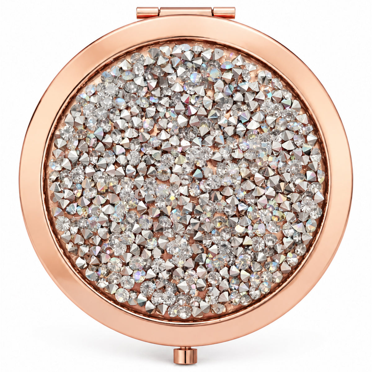 Crystal Rhinestone Compact Mirror – 70mm Double-Sided 1X/3X Pocket Makeup Mirror