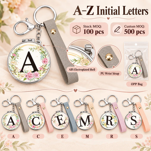 A to Z initial letter keychain gift customization overview