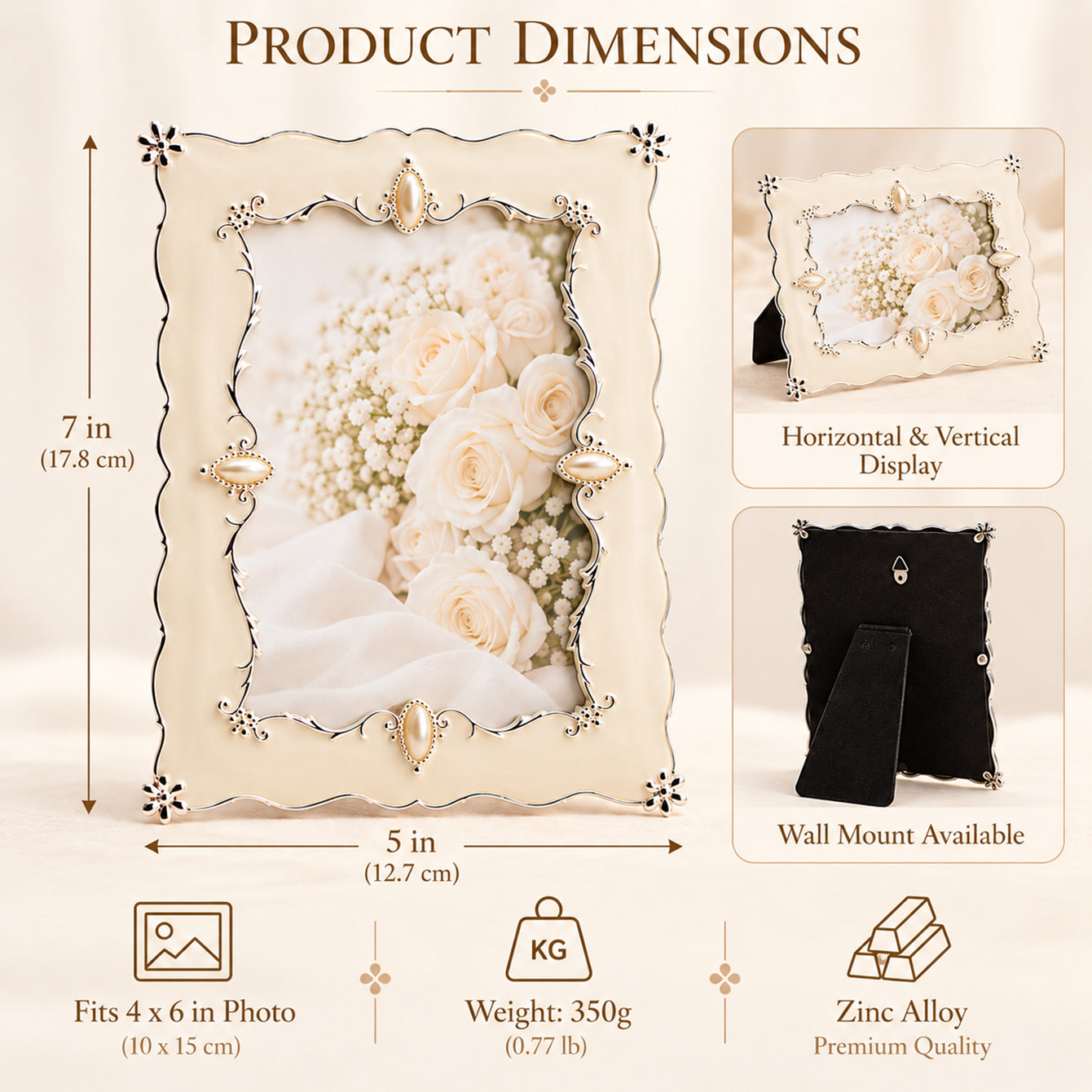 HQ070002-46 photo frame dimensions 7 by 5 inch and 4x6 photo size