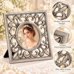 Openwork fleur-de-lis details antique electroplated finish and zinc alloy construction