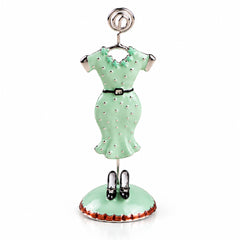 Tarjetero vestido verde menta — fondo blanco