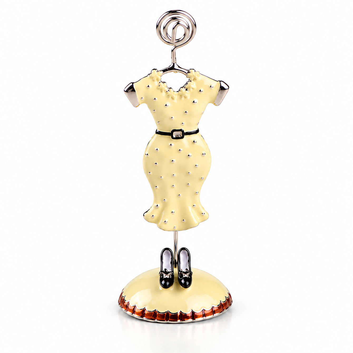 Tarjetero vestido amarillo pálido — fondo blanco